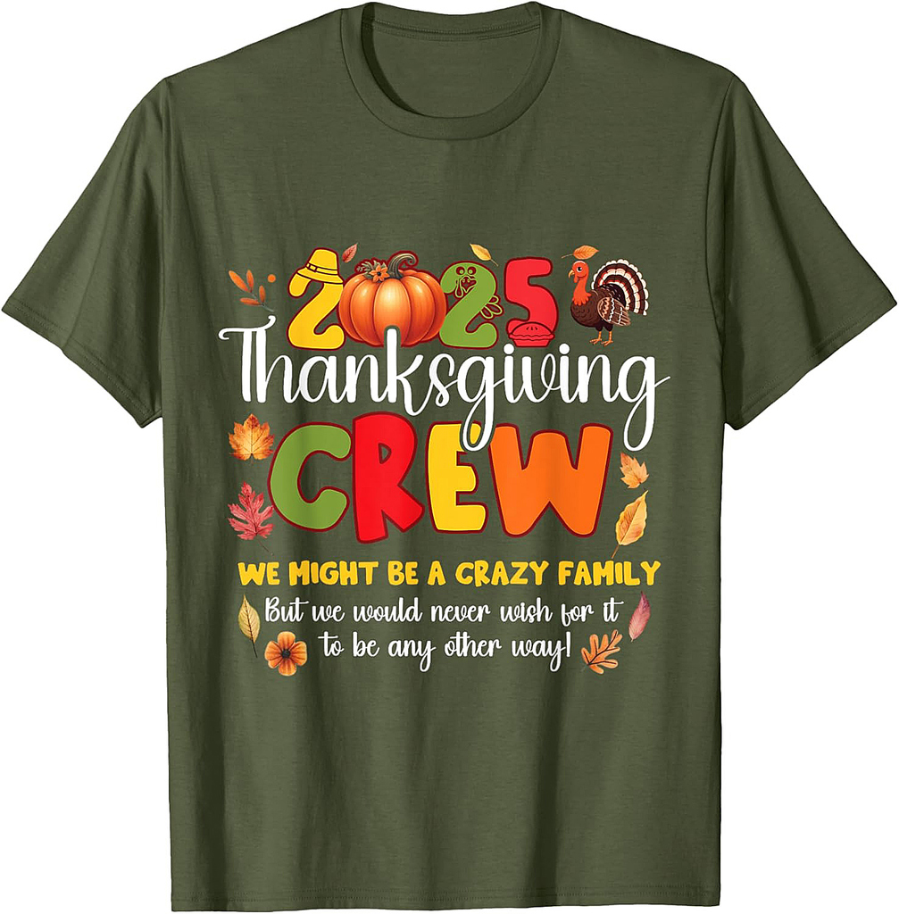Family Thanksgiving 2025 Thanksgiving Crew Turkey Matching T-Shirt
