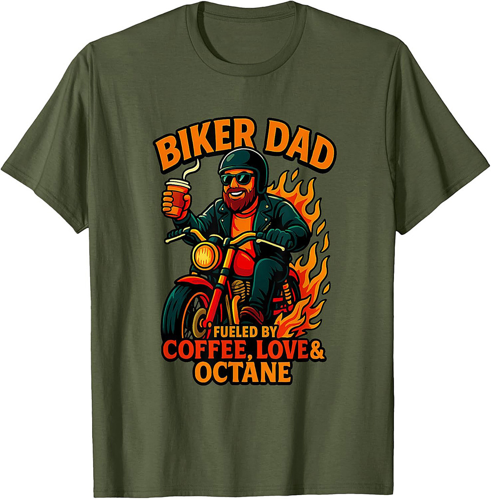 Biker Dad Motorcyle Funny Quote For Coffee Lovers T-Shirt