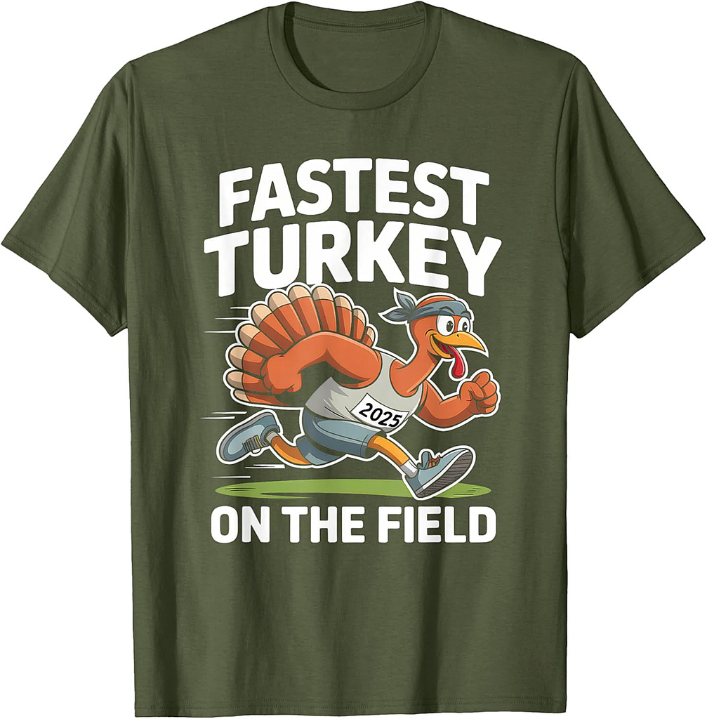 Thanksgiving Turkey Trot 2025 Fastest Turkey on The Field T-Shirt