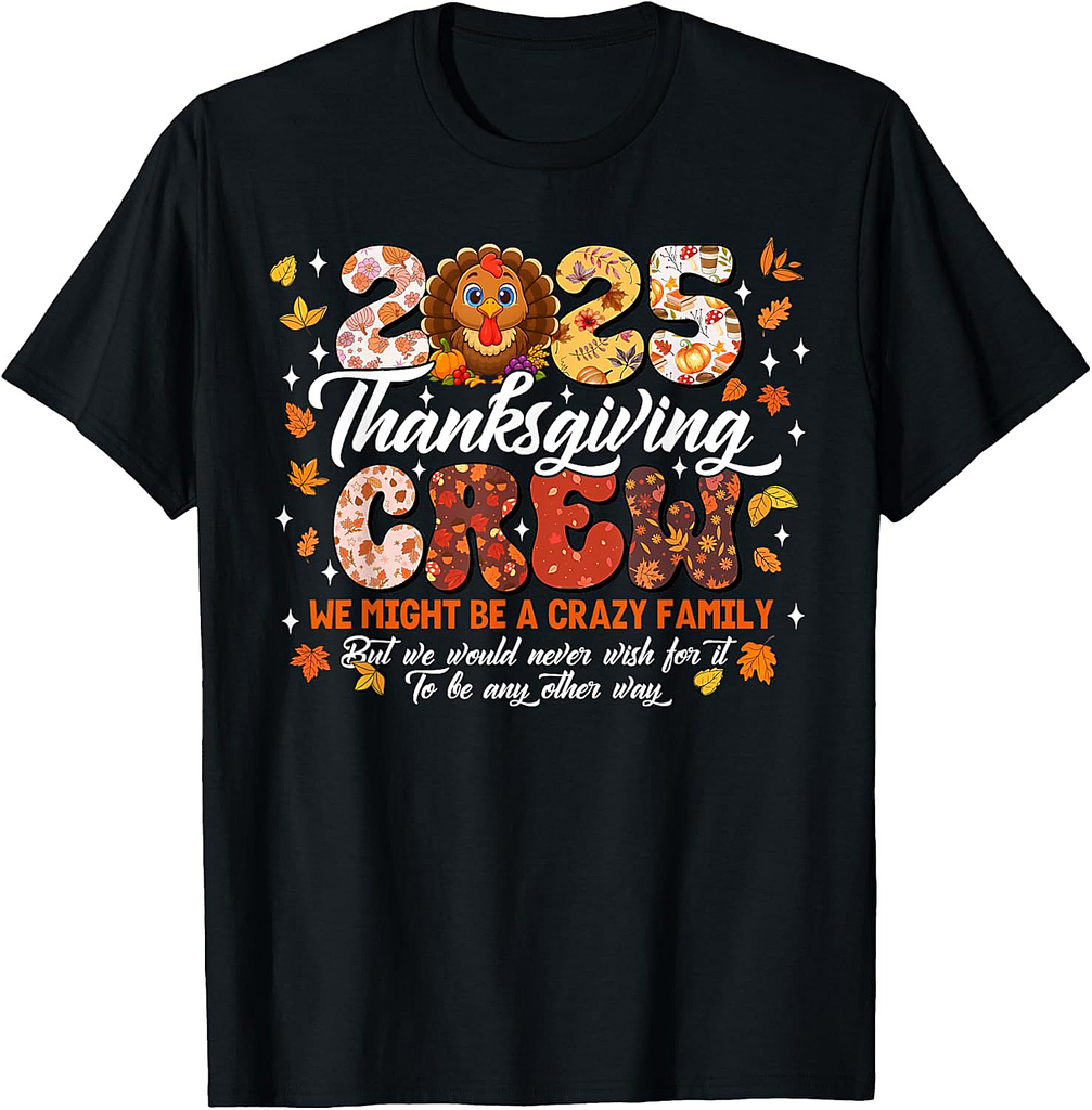 Family Thanksgiving 2025 Thanksgiving Crew Turkey Matching T-Shirt