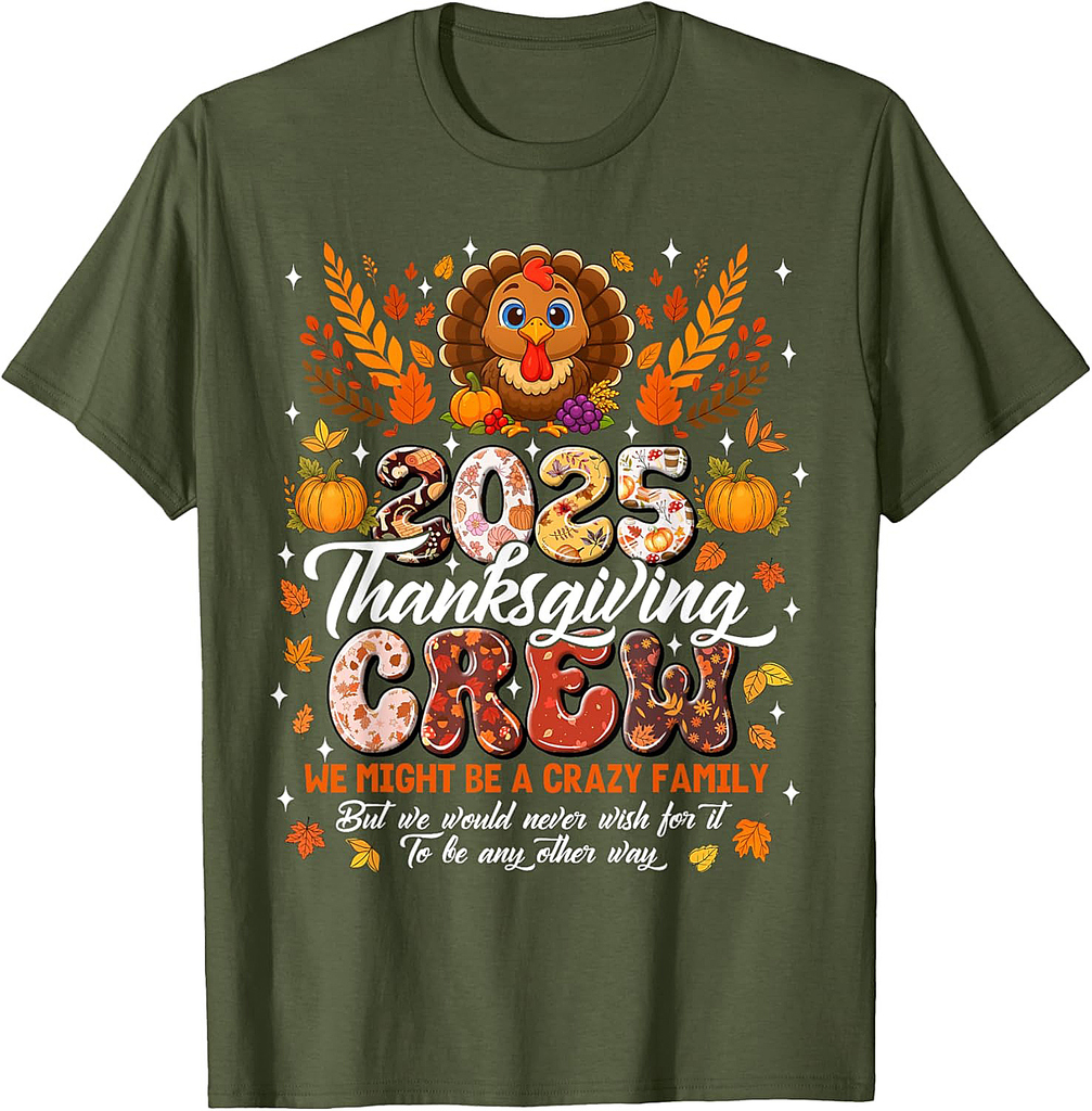 Family Thanksgiving 2025 Thanksgiving Crew Turkey Matching T-Shirt
