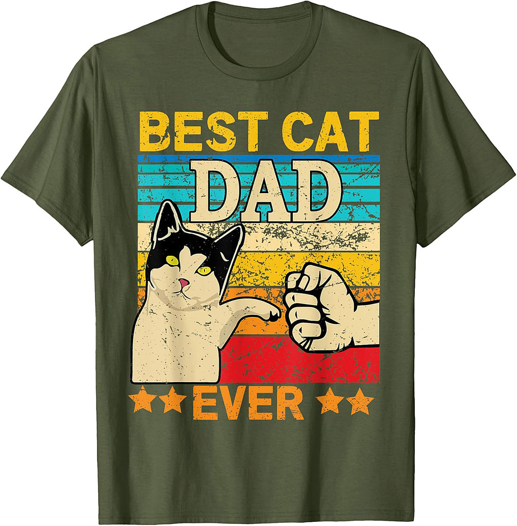 Best Cat Dad Ever For Dad Grandpa Fathers Day Cat Daddy T-Shirt