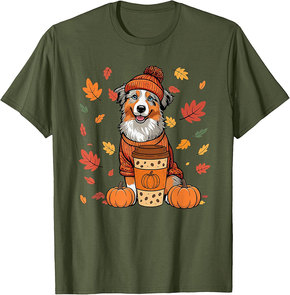 Aussies Wearing Coffee Thanksgiving Autumn Owner T-Shirt