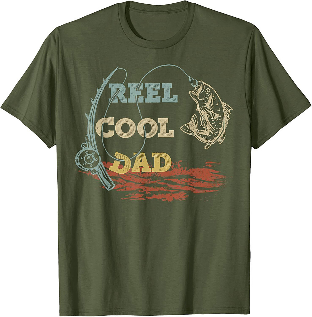 Vintage Reel Cool Dad Fisherman Father's Day Fishing Lover T-Shirt