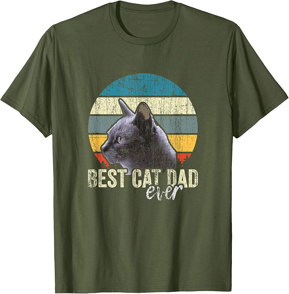 Best Cat Dad Ever Vintage Cat Daddy Father Gift T-Shirt