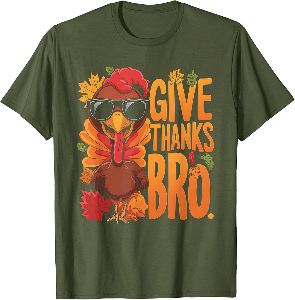 Give Thanks Bro Cute Turkey Toddler Thankful Thanksgiving 001 T-Shirt