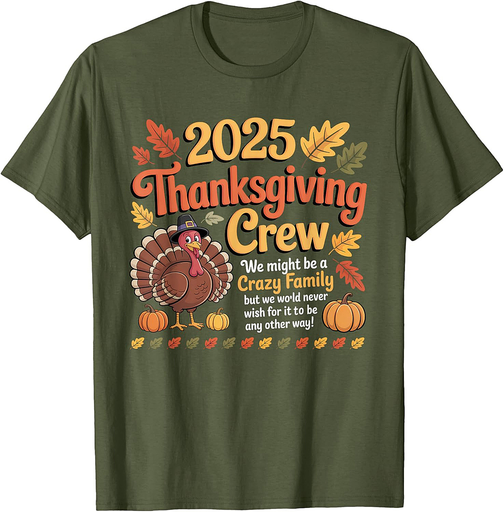 Family Thanksgiving 2025 Thanksgiving Crew Turkey Matching T-Shirt