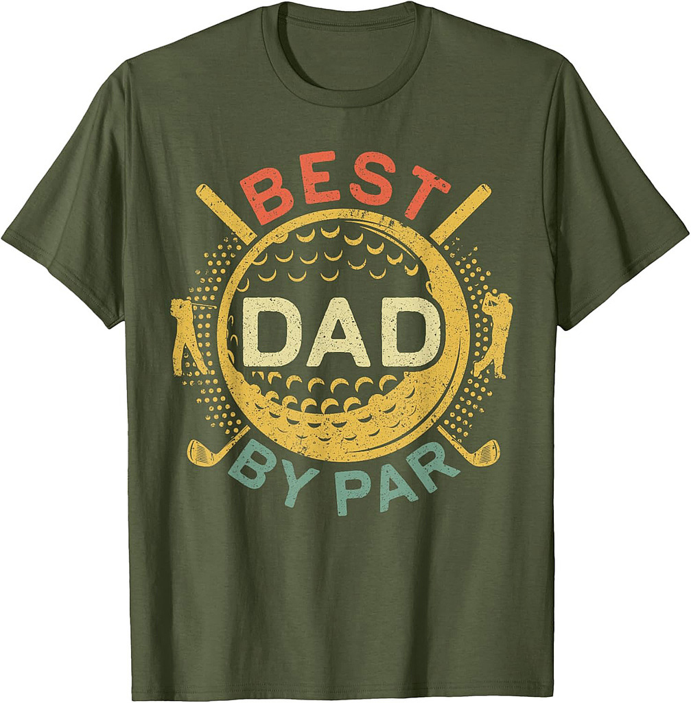 Best Dad By Par Shirt Men Golf Lover Fathers Day T-Shirt