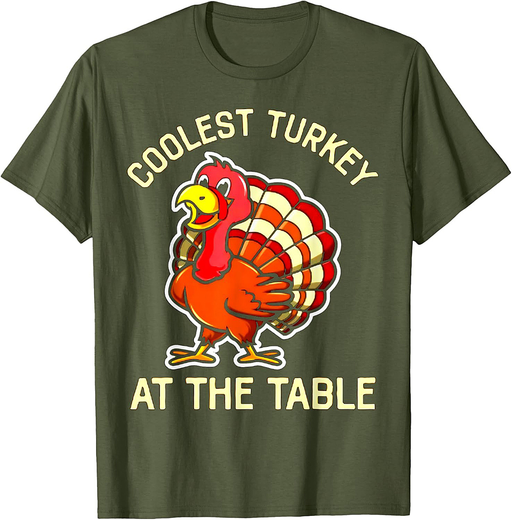 Thanksgiving Toddler Coolest Turkey At The Table Dinner T-Shirt