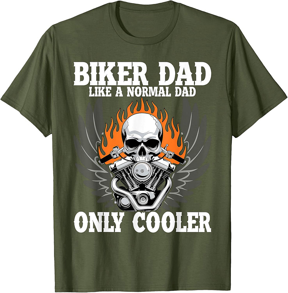 Biking Men Fathers Day Biker Dad Motorcycle Ride Biker T-Shirt