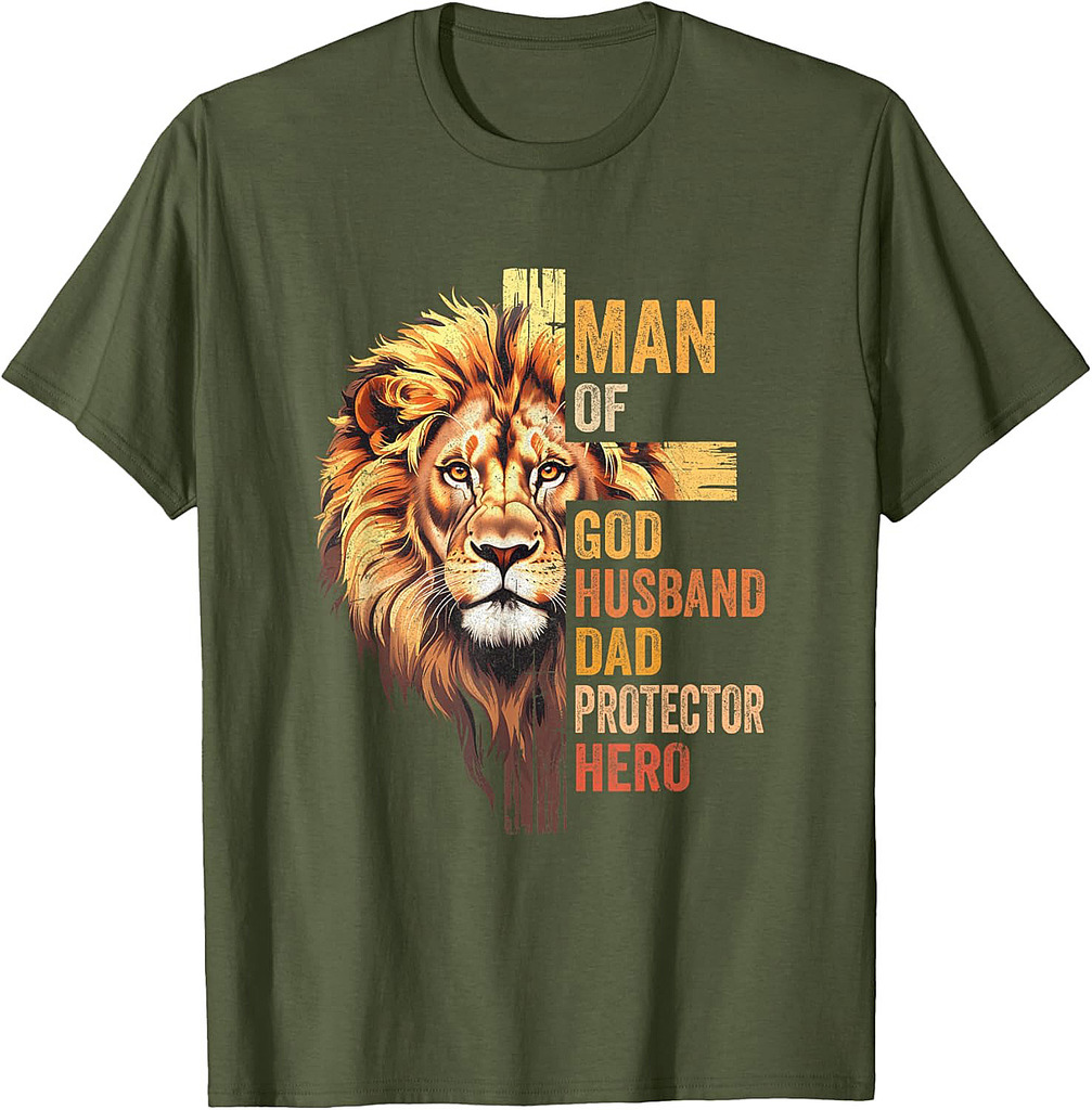 Man Of God Christian Dad Bible Verse Religious Father's Day T-Shirt