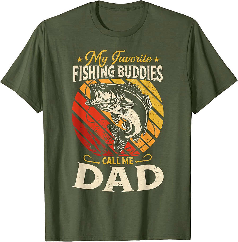 Fishing Buddies Dad And Son Fathers Day Matching Fishing T-Shirt