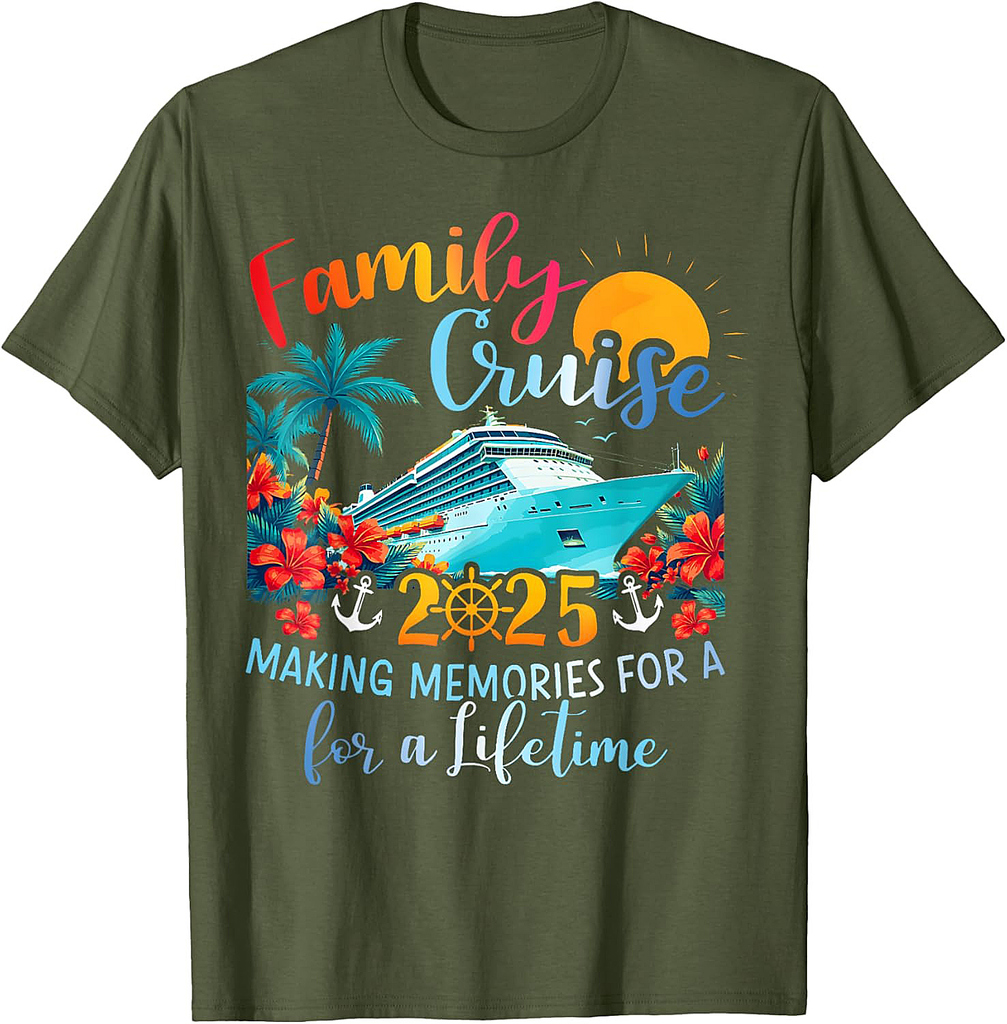Family Cruise 2025 Making Memories For Lifetime Beach Summer T-Shirt