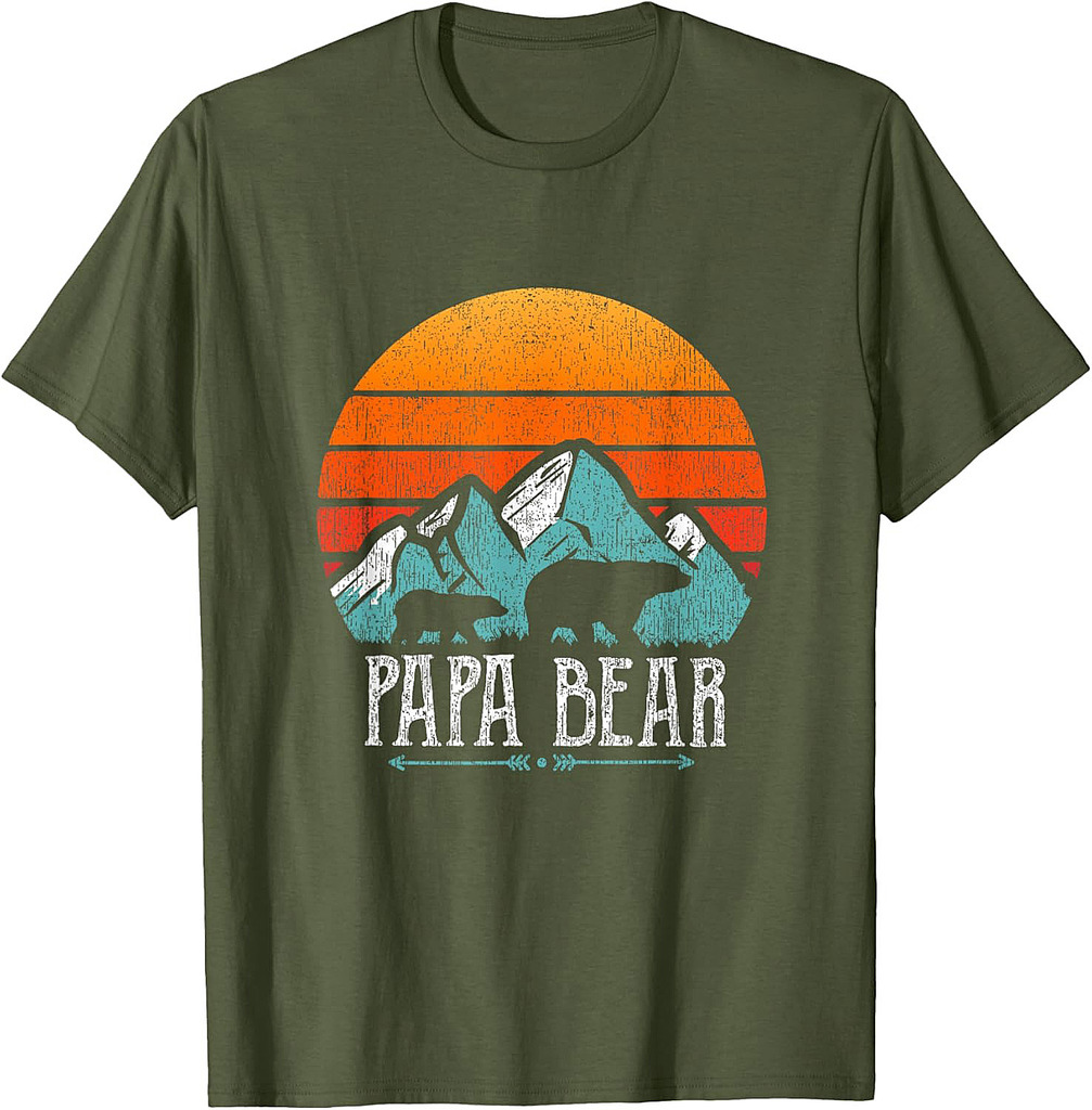 Papa Bear Vintage Daddy Father's Day Retro Dad T-Shirt