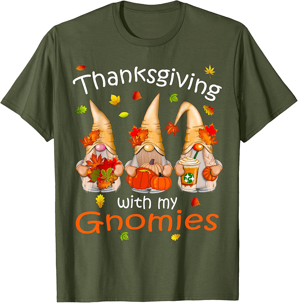Funny Thanksgiving Shirts for Women Gnome Gnomies Gifts T-Shirt