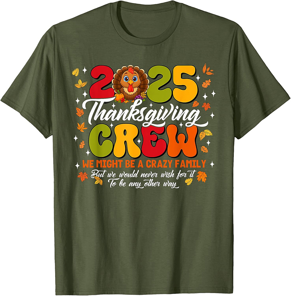 Family Thanksgiving 2025 Thanksgiving Crew Turkey Matching T-Shirt