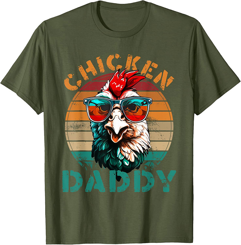 Chicken Daddy Retro Chicken Dad Fathers Day Men T-Shirt