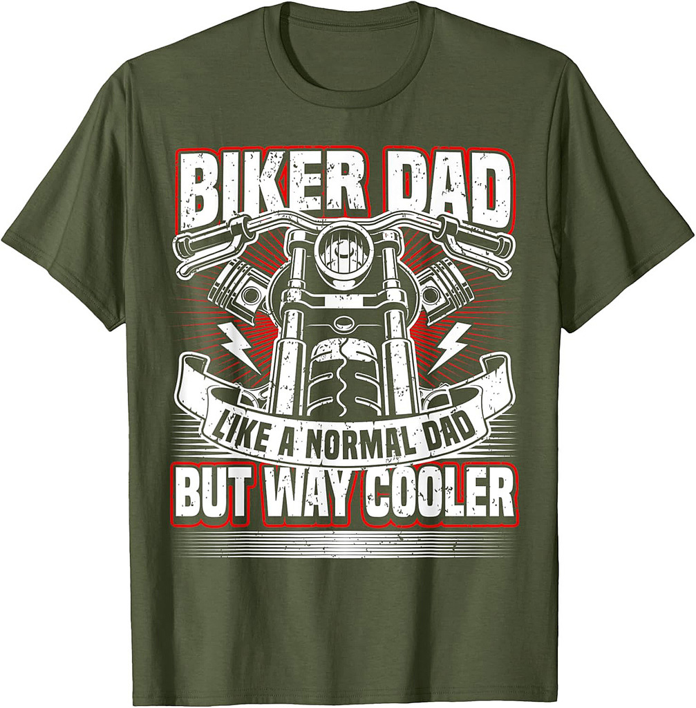 Mens Biker Dad, Motorcycle Father, Biking Dad, Motorbike Daddy T-Shirt