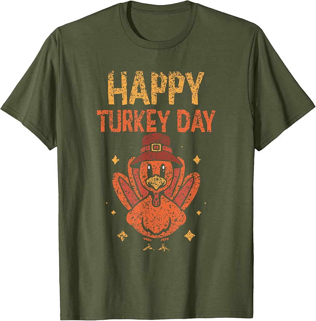 Happy Turkey Day Party Design Graphic Thanksgiving T-Shirt