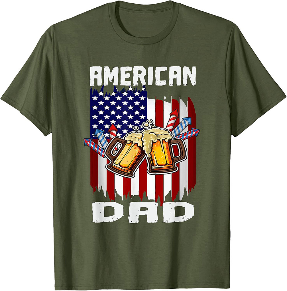 4th Of July Proud American Dad US Flag Pride Father's Day T-Shirt