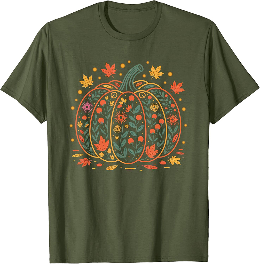 Fall Women Vintage Pumpkin Autumn Graphic Thanksgiving 2025 T-Shirt