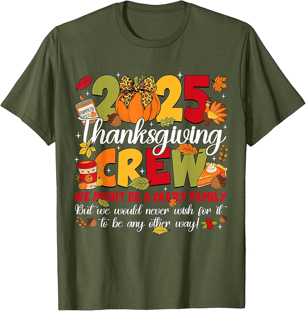 Family Thanksgiving 2025 Thanksgiving Crew Turkey Matching T-Shirt