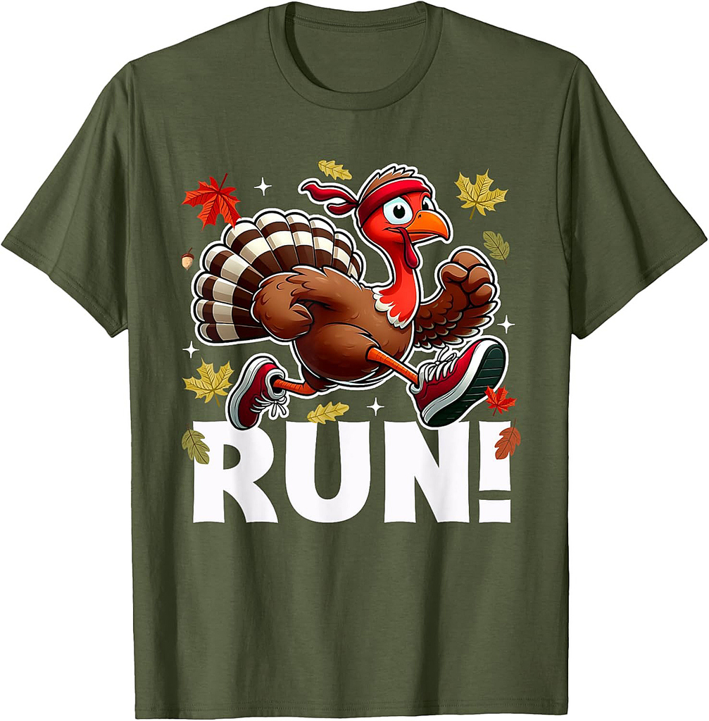 Turkey Run Costume Thanksgiving Running TurkeyT-Shirt
