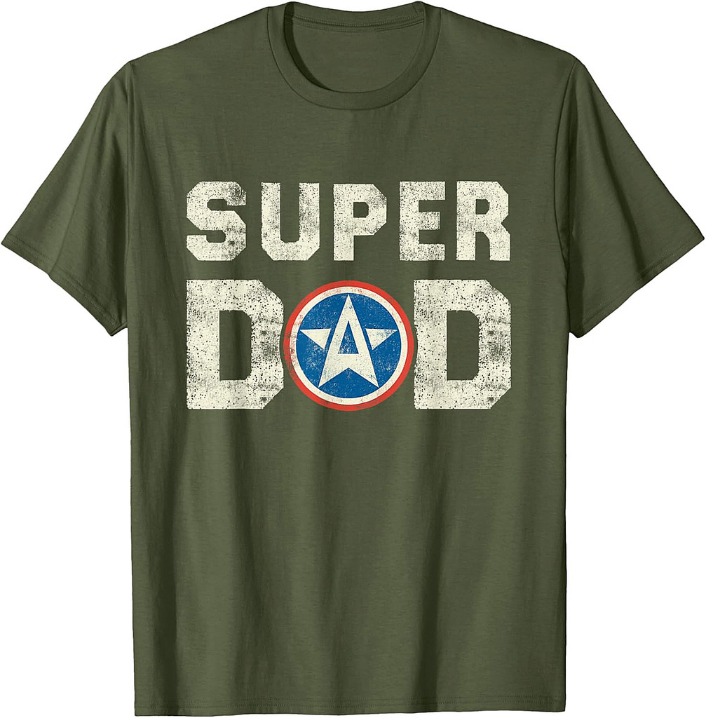 Super Dad Superhero Super Dad Father Hero Star Shield T-Shirt