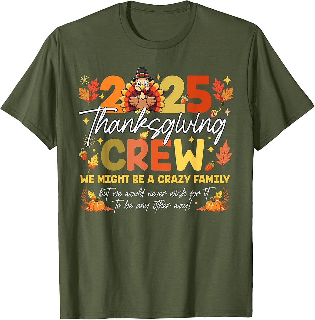 Family Thanksgiving 2025 Thanksgiving Crew Turkey Matching T-Shirt