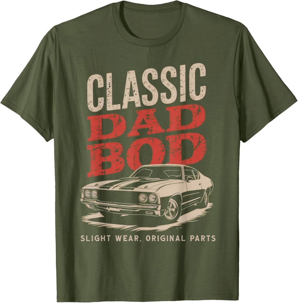 Funny Father's Day Classic Dad Bod Vintage Car Graphic Mens T-Shirt
