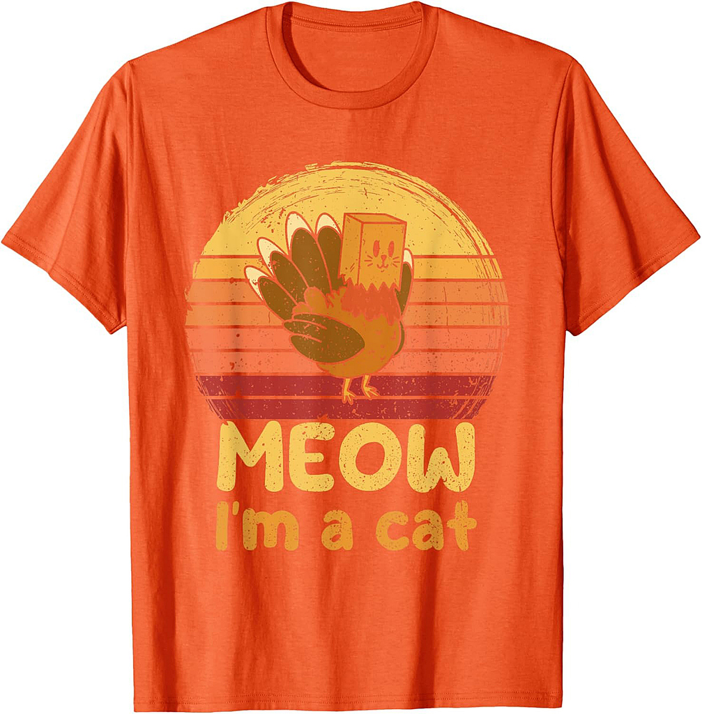 Turkey Meow I'm a Cat Thanksgiving Turkey Tradition 01 T-Shirt