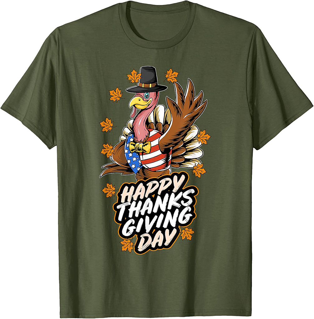 Thanksgiving Turkey United States Flag T-Shirt