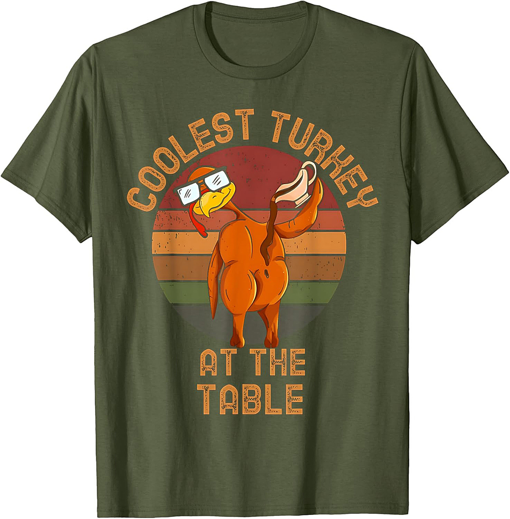 Thanksgiving Toddler Coolest Turkey At The Table Dinner T-Shirt