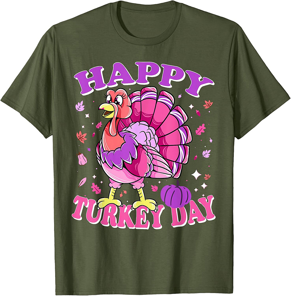 Thanksgiving Female Turkey Happy Turkey Day T-Shirt