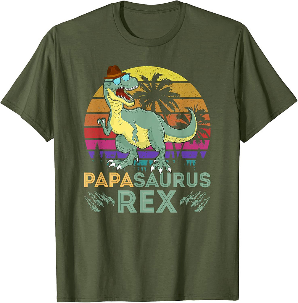 Mens Papa Saurus T rex Dinosaur Men Father's Day T-Shirt