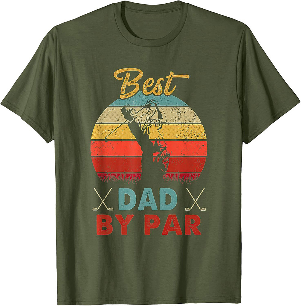 Mens Best Dad By Par Golf Funny Father's Day Dad Vintage T-Shirt