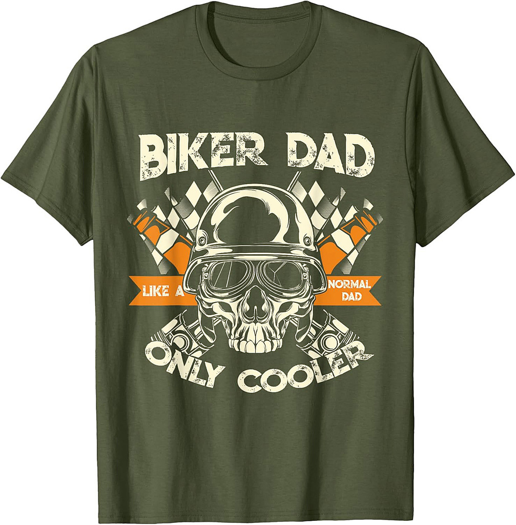 Retro Biker Dad  Vintage Motorcycle Father's Day T-Shirt