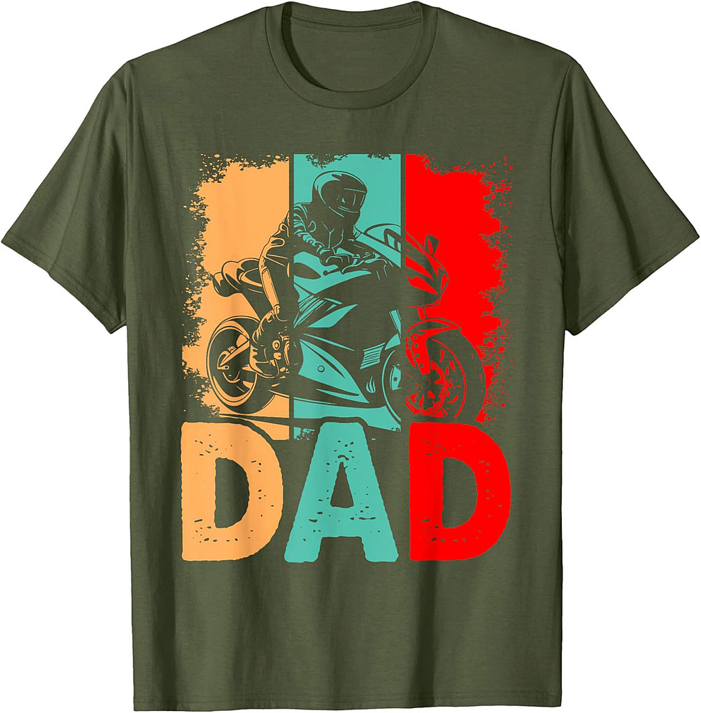 Vintage Sport Bike Dad Fathers Day Biker Motorcycle T-Shirt