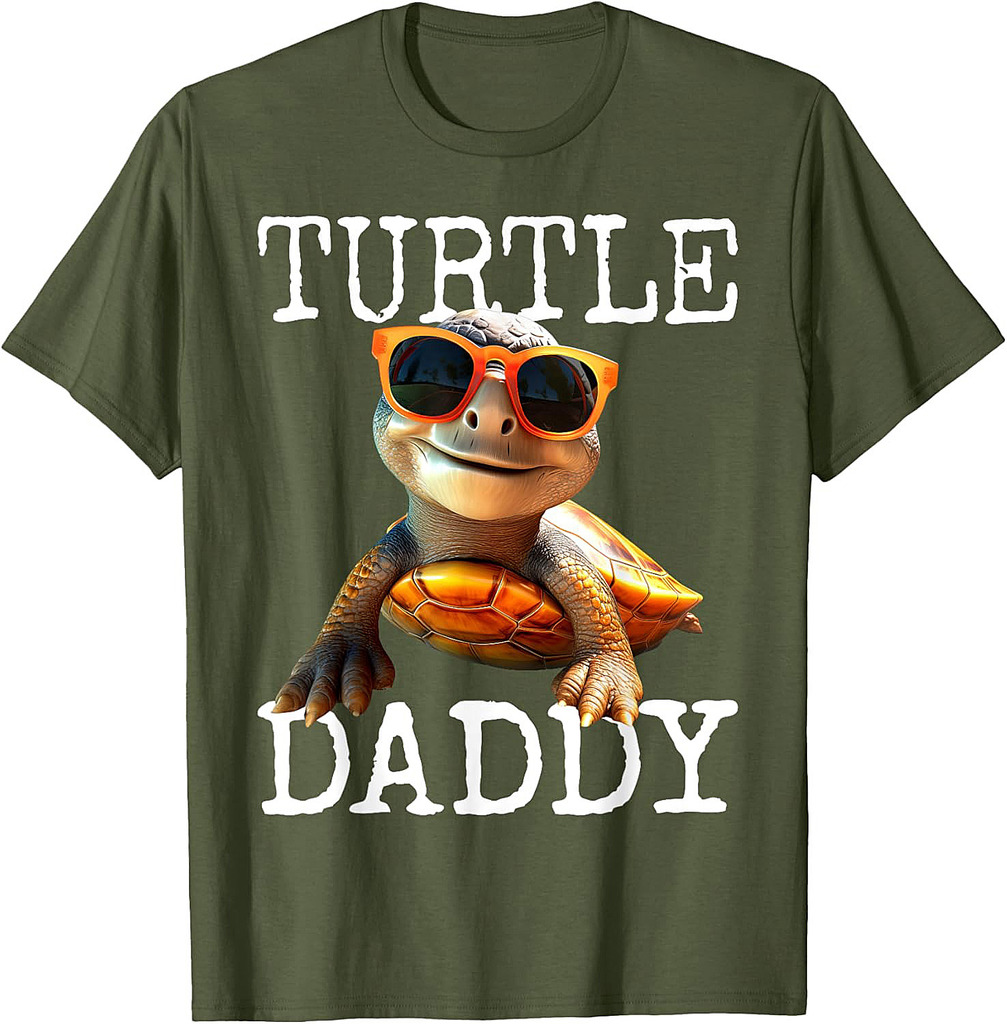 Turtle Daddy Papa Turtle Reptil Fathers Day Dad Cute Turtles T-Shirt