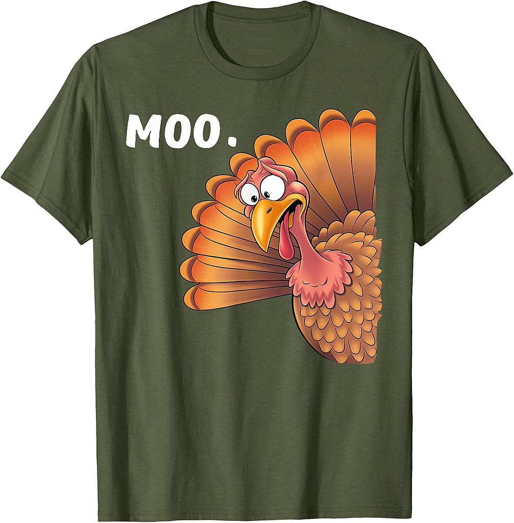 Turkey Moo Funny Thanksgiving Gifts For Men Women Boy T-Shirt