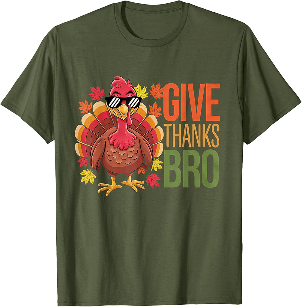 Give Thanks Bro Cute Turkey Toddler Thankful Thanksgiving 02 T-Shirt
