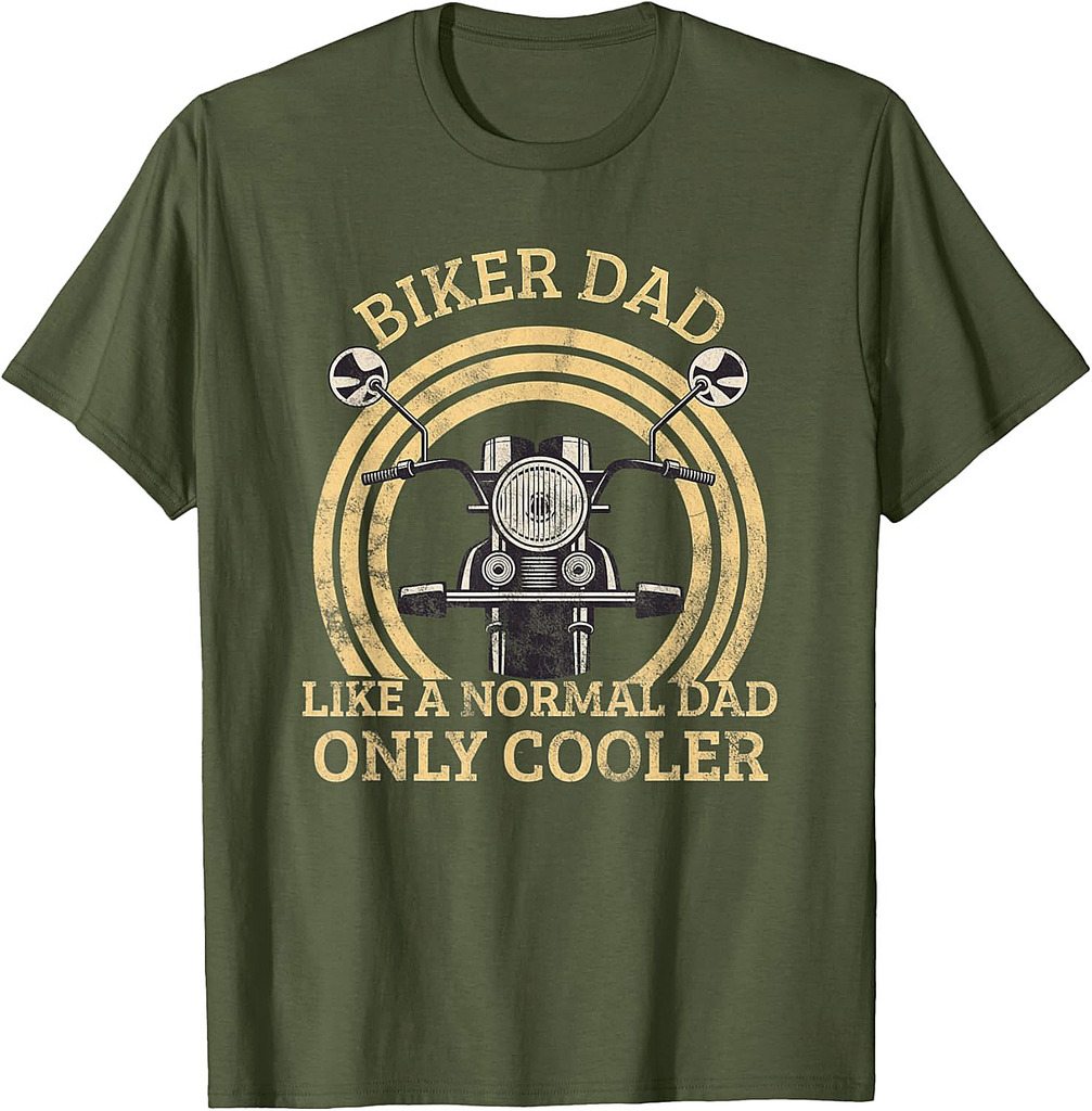 Mens Funny Biker Dad Motorcycle Dad Grandpa Father's Day T-Shirt