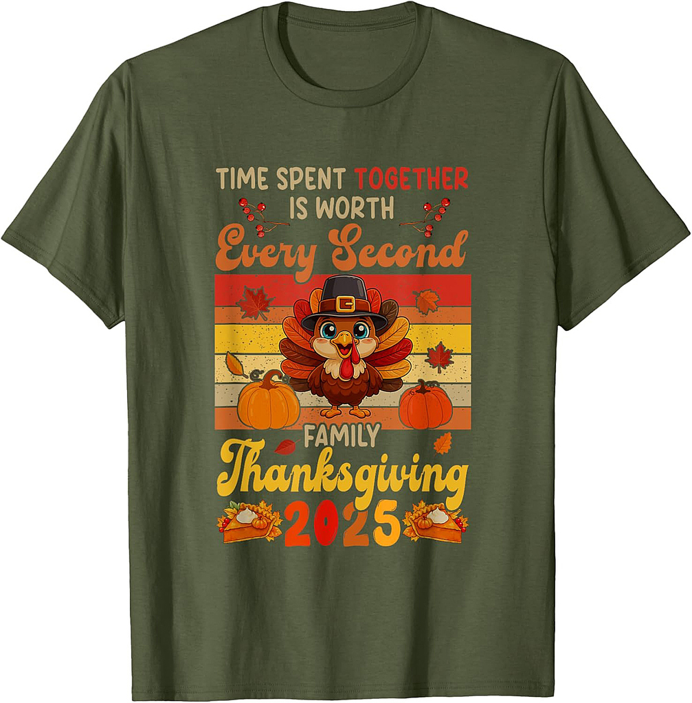 Vintage Family Thanksgiving 2025 Time Together is Worth T-Shirt