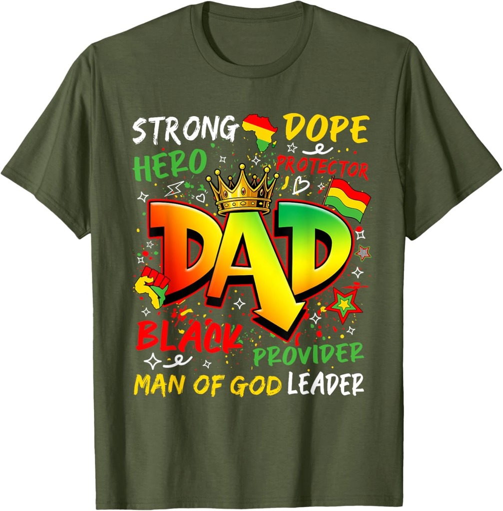 Juneteenth Black King Melanin Fathers Day Black Dad Men Boy T-Shirt