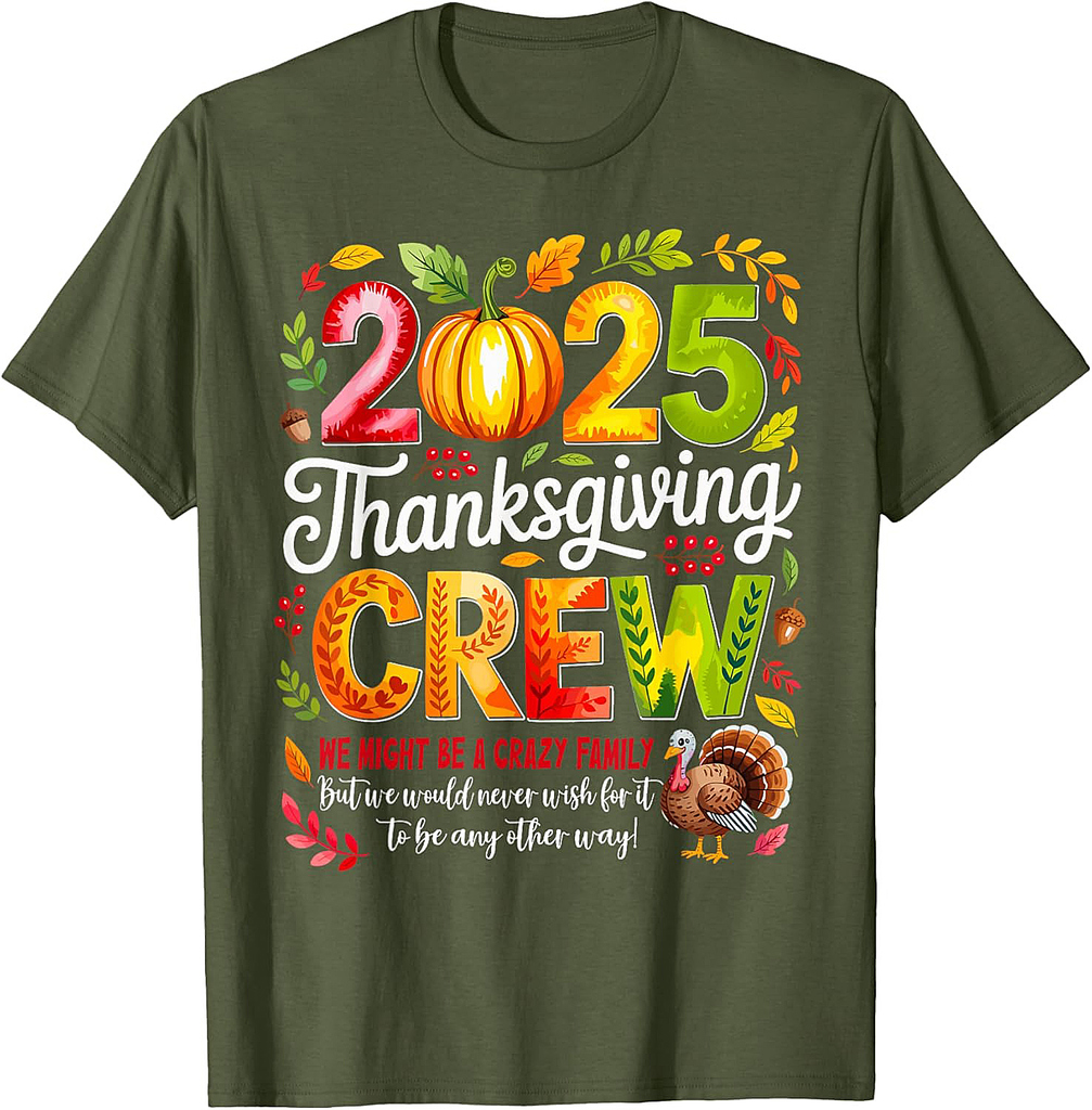 Family Thanksgiving 2025 Thanksgiving Crew Turkey Matching T-Shirt