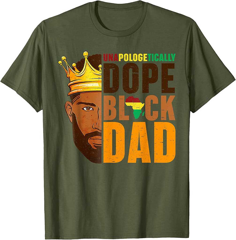 Dope Black Dad Afro American African Fathers Day Juneteenth T-Shirt