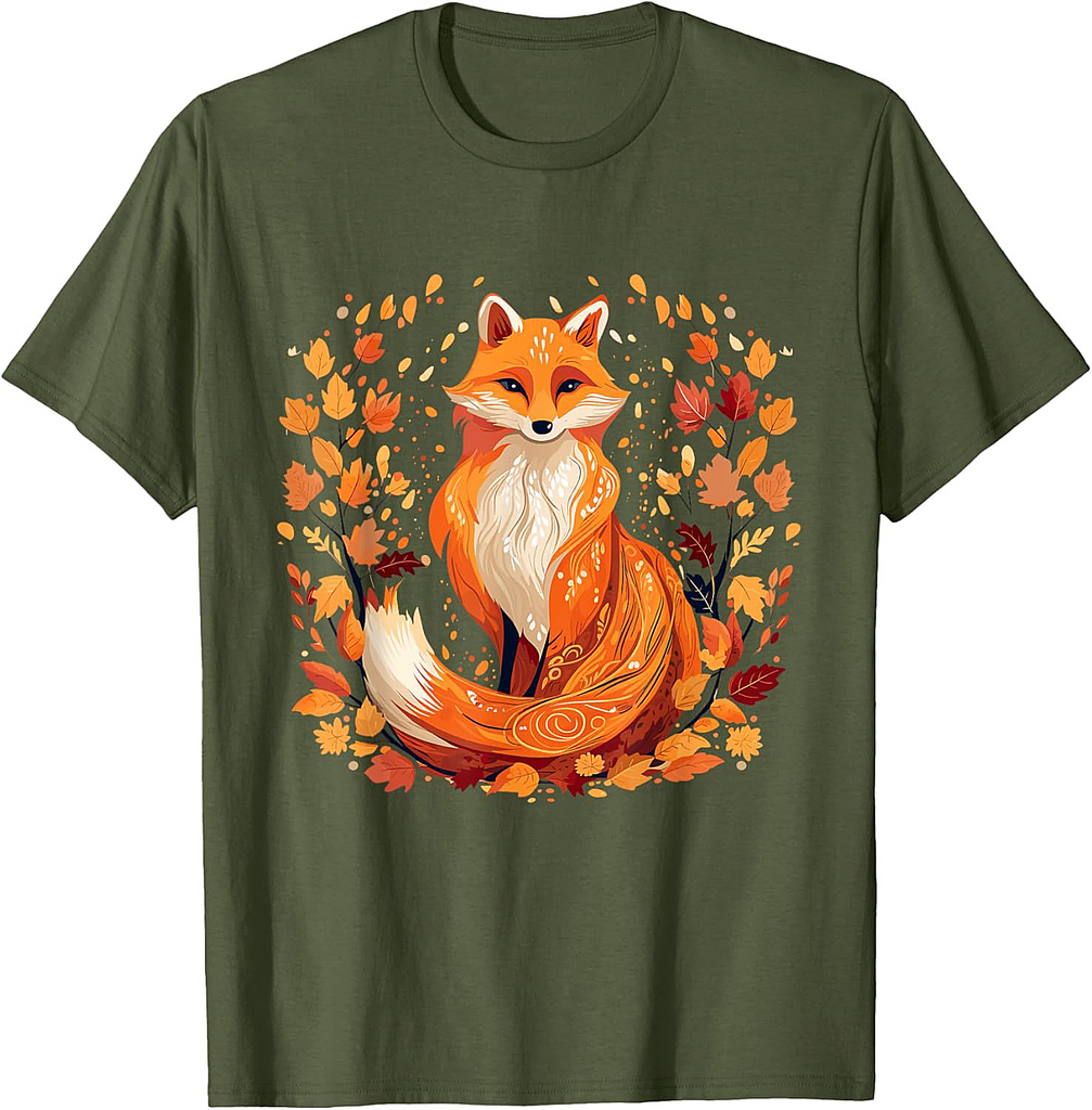 Cottagecore Fox Fall Vibes Thanksgiving Women's Graphic T-Shirt