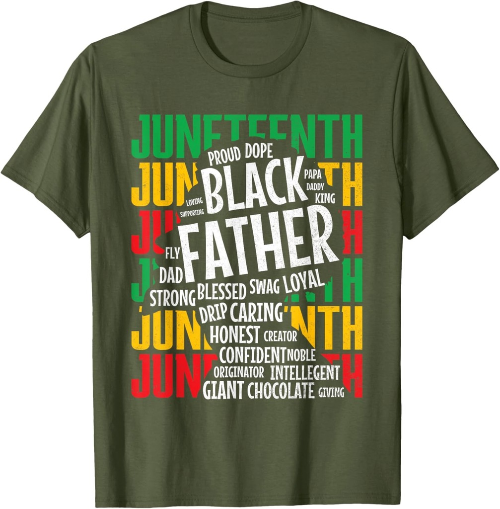 Mens Proud Black Dad Juneteenth Fathers Day Black History African T-Shirt