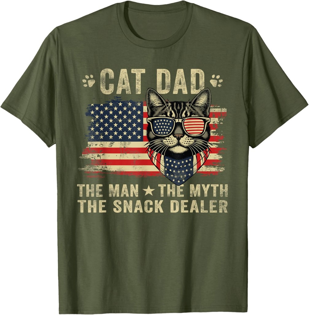 Cat Dad The Man The Myth The Snack Dealer Funny Father's Day T-Shirt