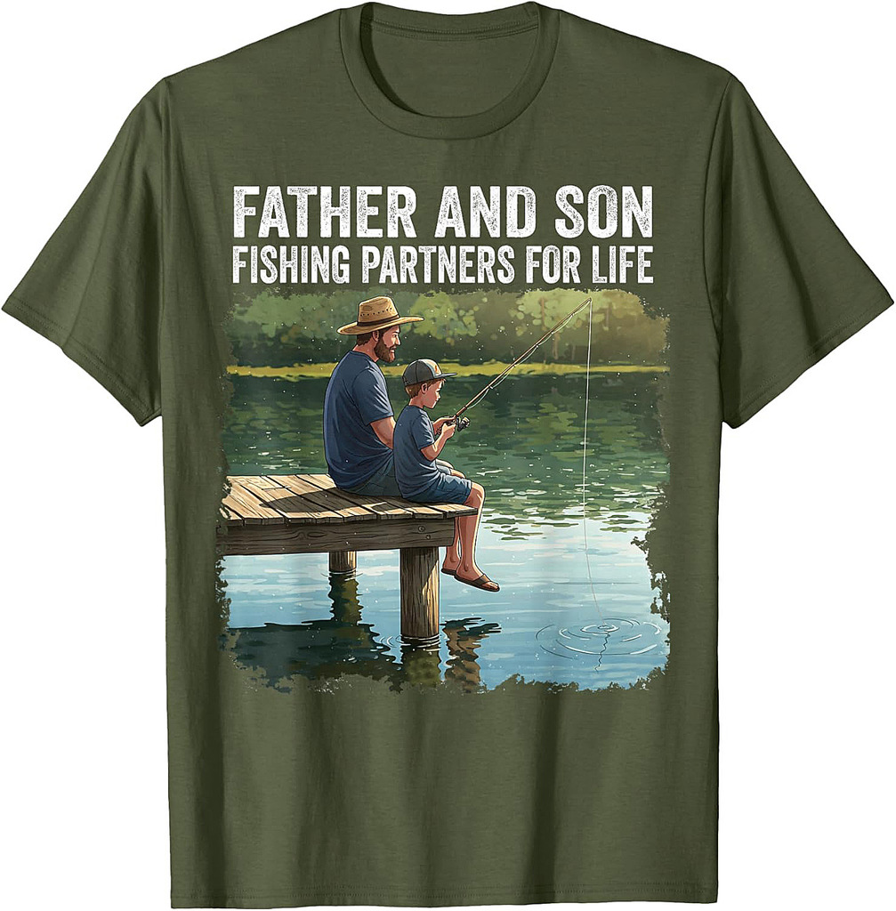 Father Son Fishing Partners For Life Fathers Day Graphic T-Shirt